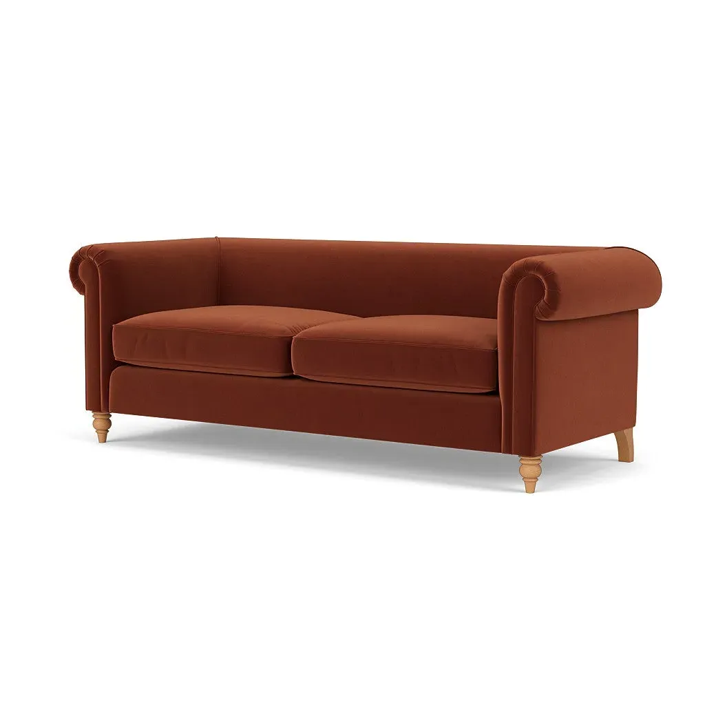 4-Seater Sofa - Brick, Matt Velvet