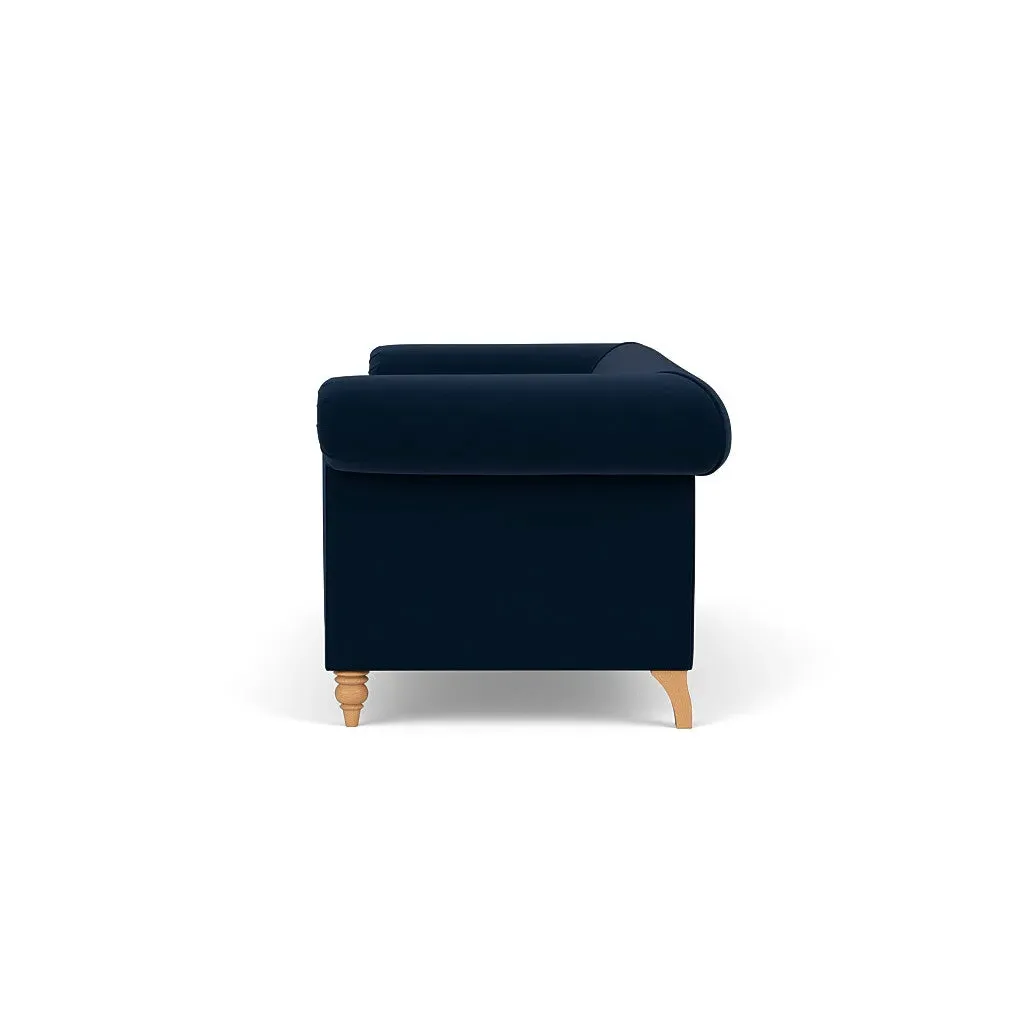 4-Seater Sofa - Deep Blue, Matt Velvet