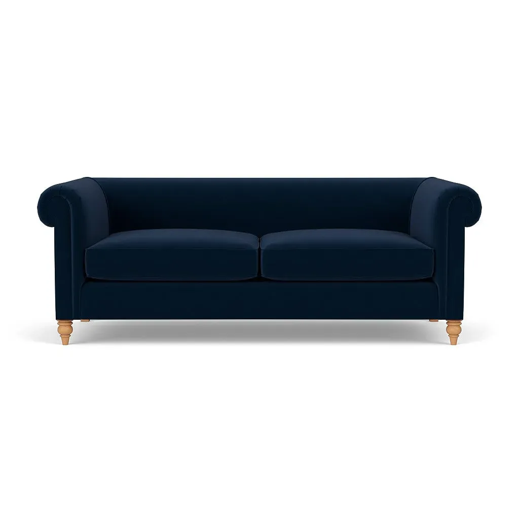 4-Seater Sofa - Deep Blue, Matt Velvet