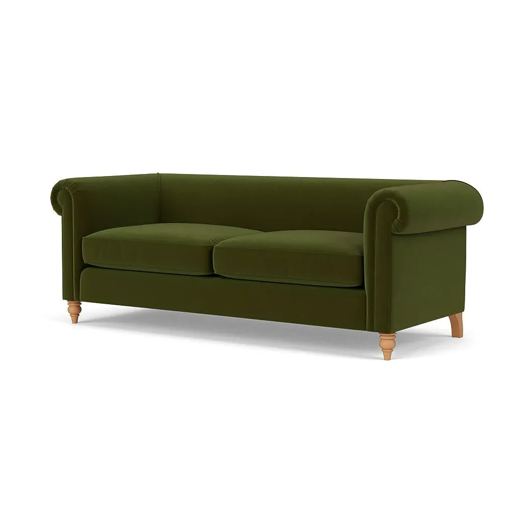 4-Seater Sofa - Forest Green, Matt Velvet