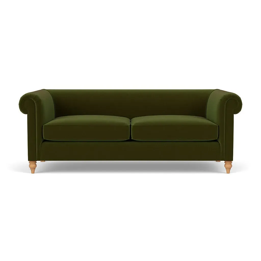 4-Seater Sofa - Forest Green, Matt Velvet