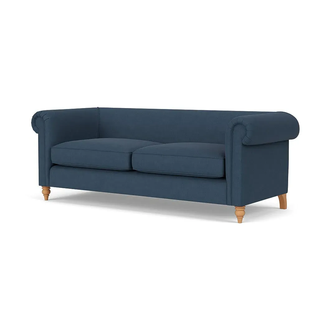 4-Seater Sofa - Indigo, Linen Mix
