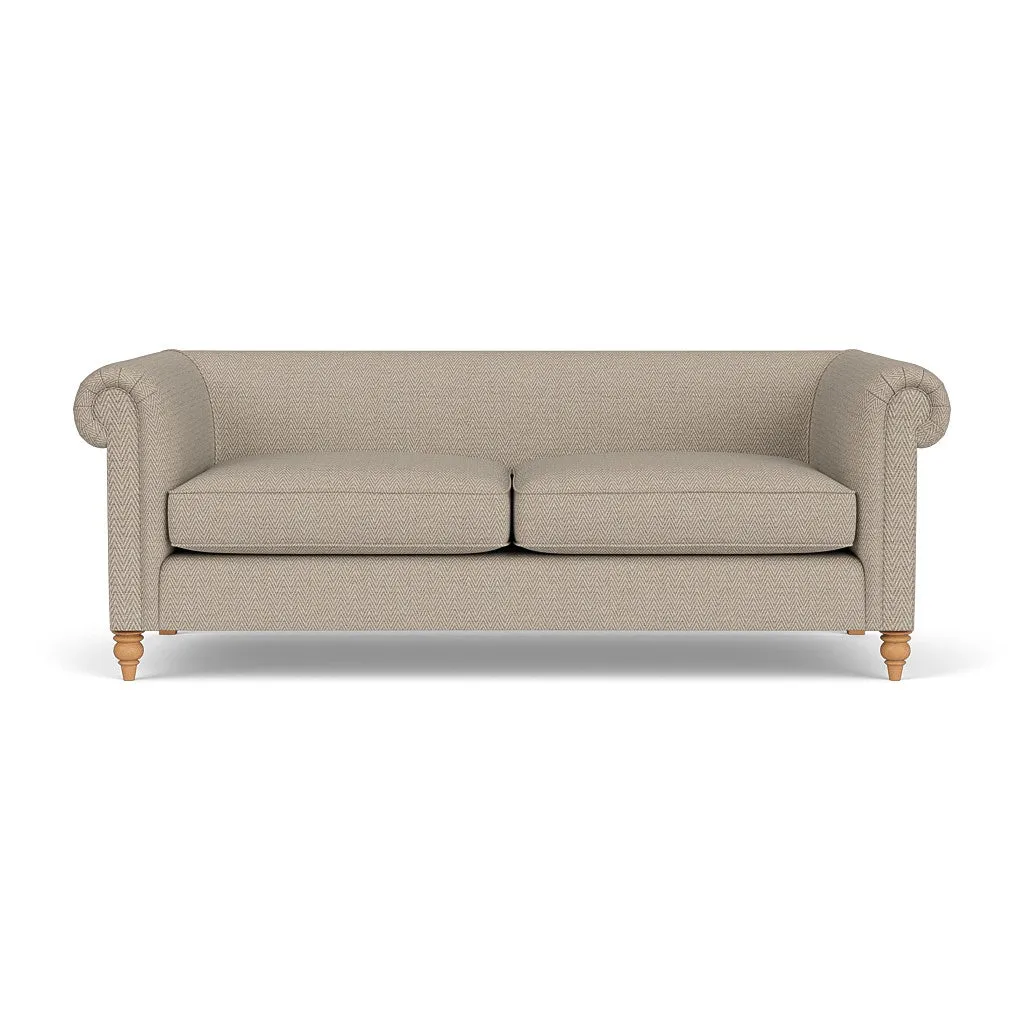 4-Seater Sofa - Natural, Herringbone Weave