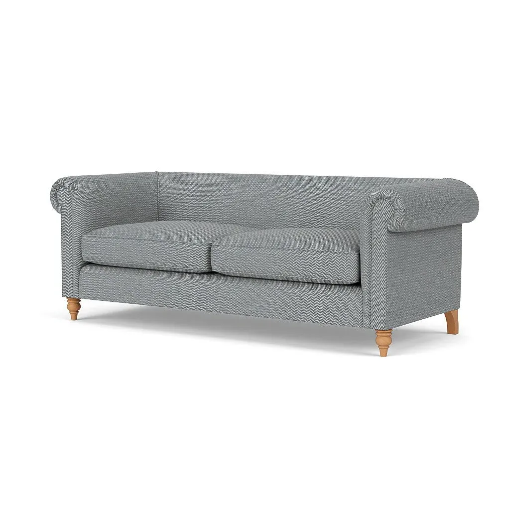 4-Seater Sofa - Navy, Herringbone Weave