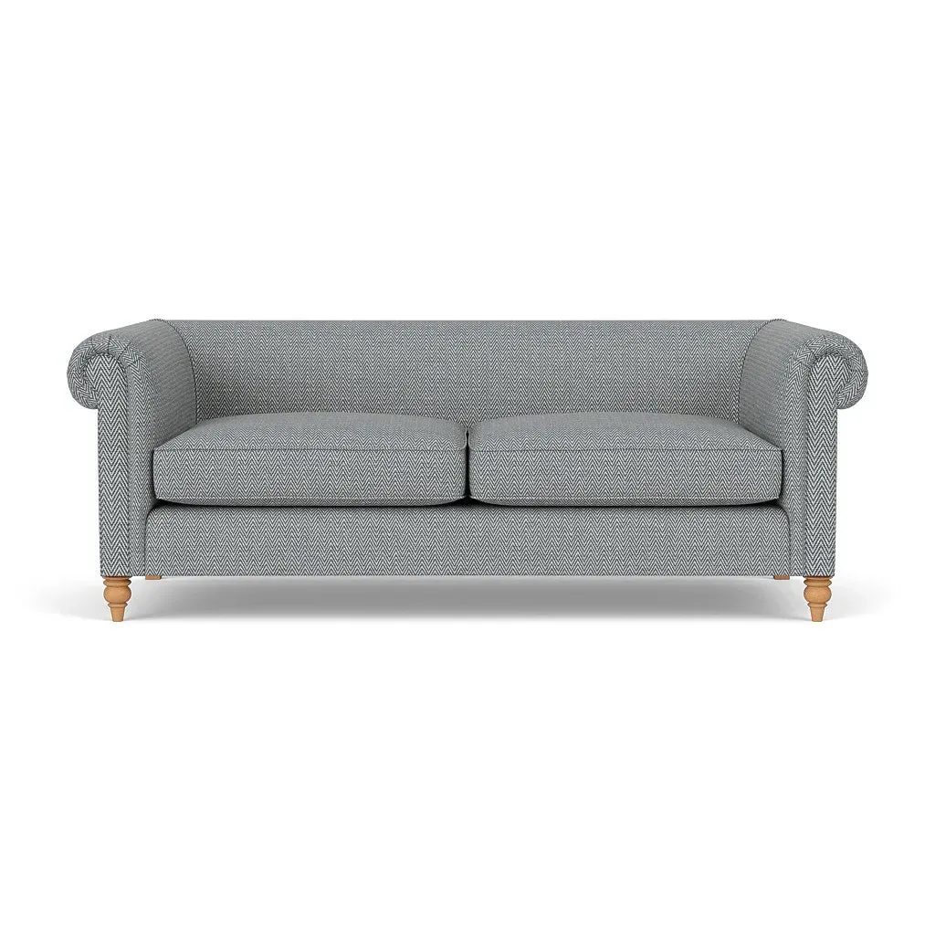 4-Seater Sofa - Navy, Herringbone Weave