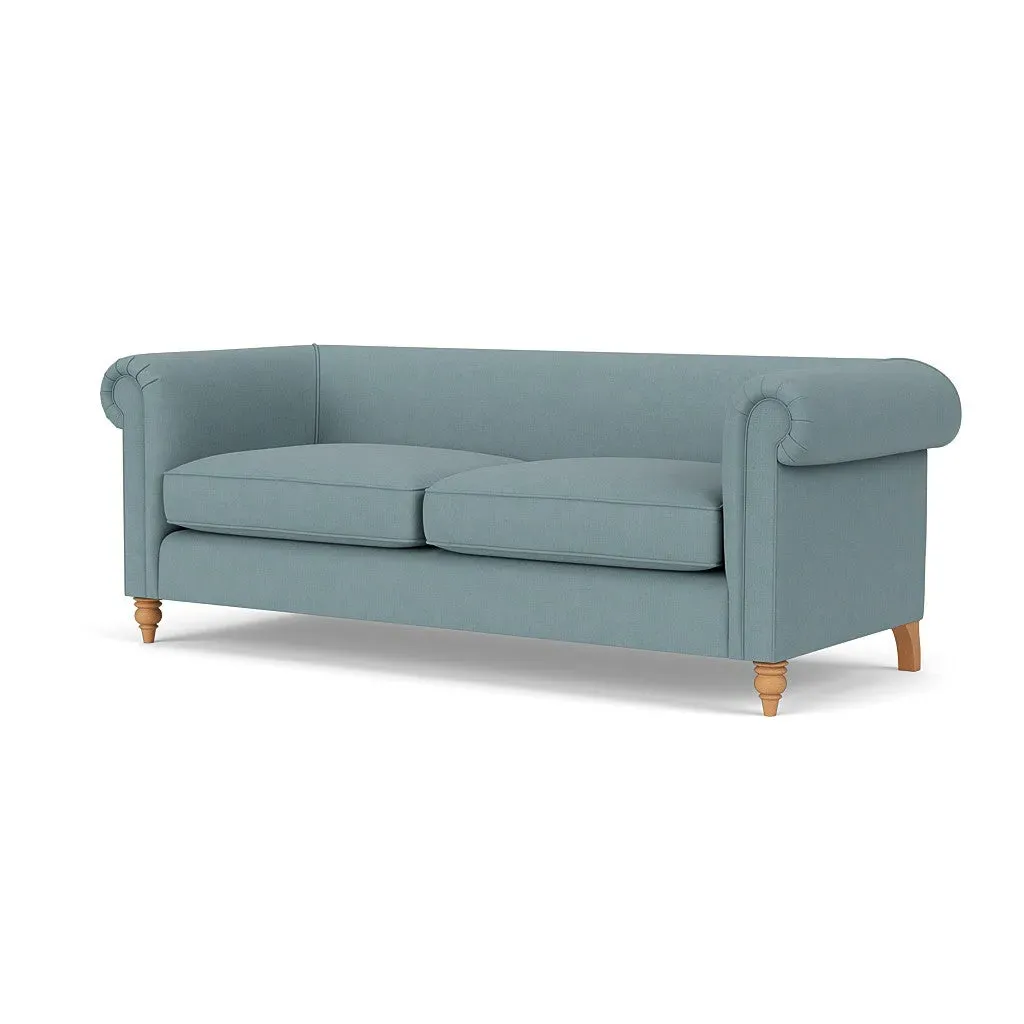 4-Seater Sofa - Sky Blue, Linen Mix