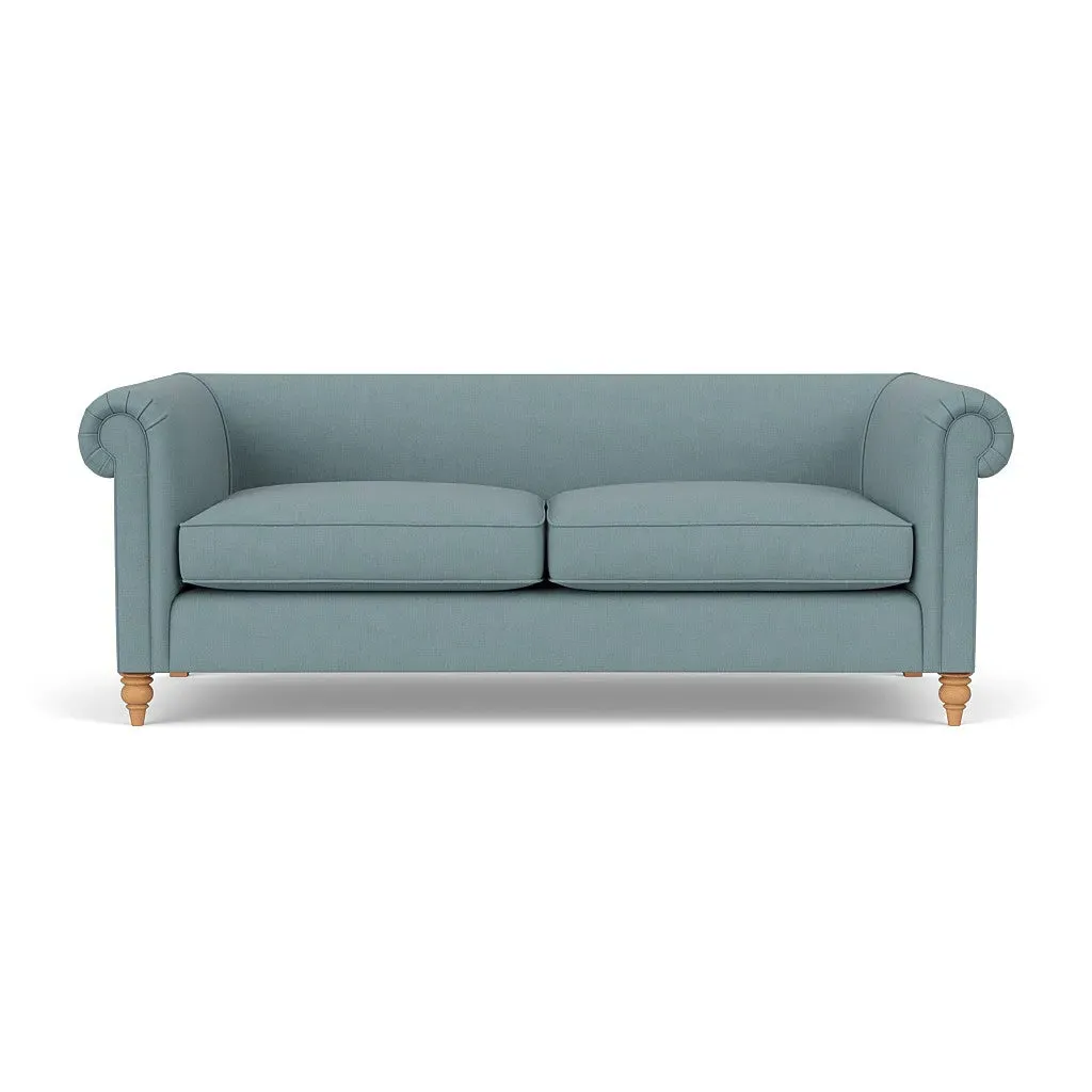 4-Seater Sofa - Sky Blue, Linen Mix