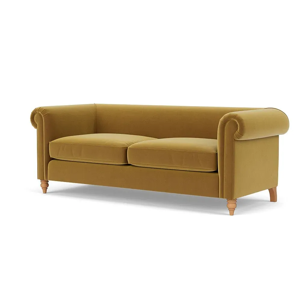 Rayner 4-Seater Sofa - Mustard, Matt Velvet