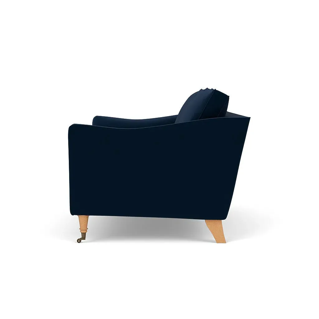 2-Seater Sofa - Deep Blue, Velvet