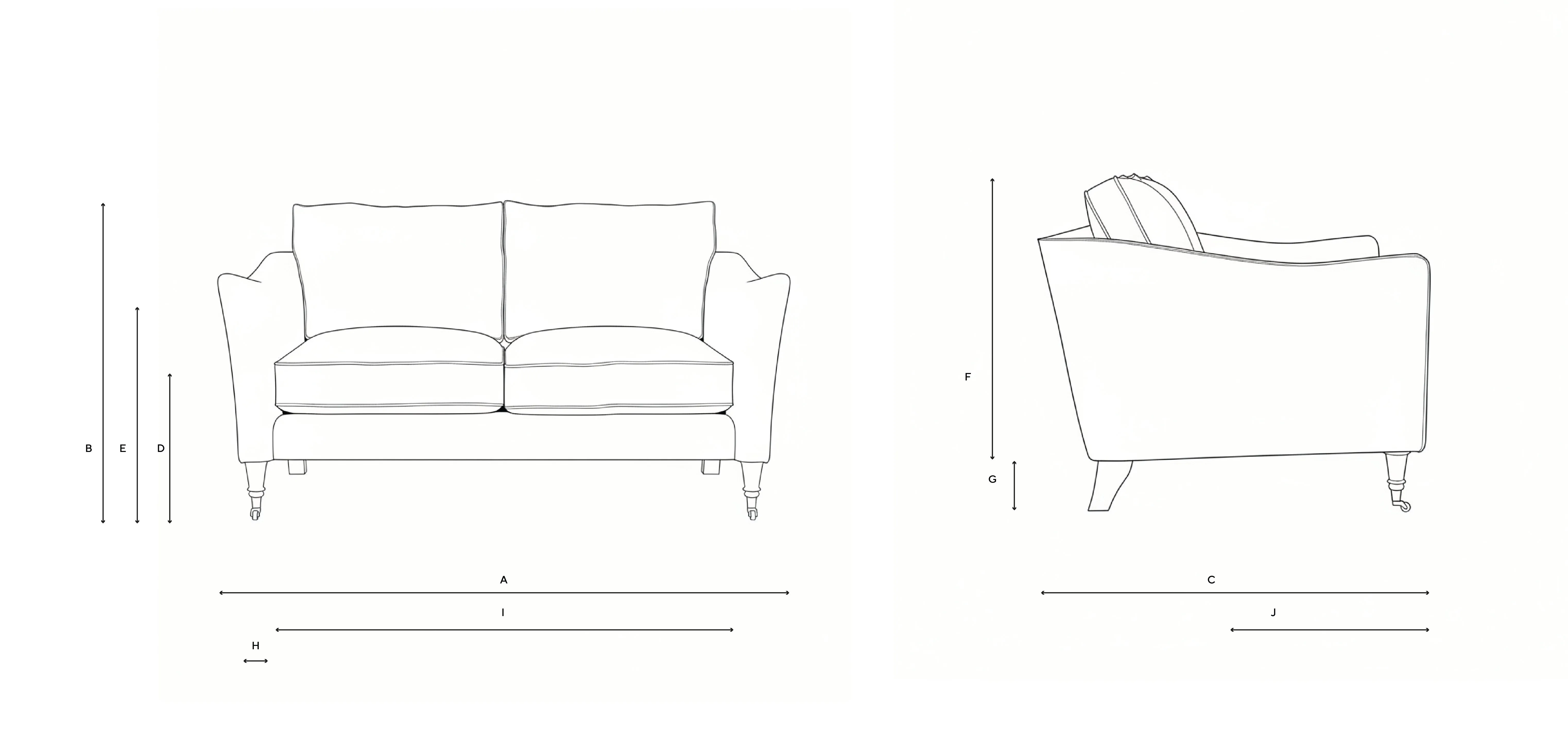 2-Seater Sofa - Dusky Rose, Eco Chenille