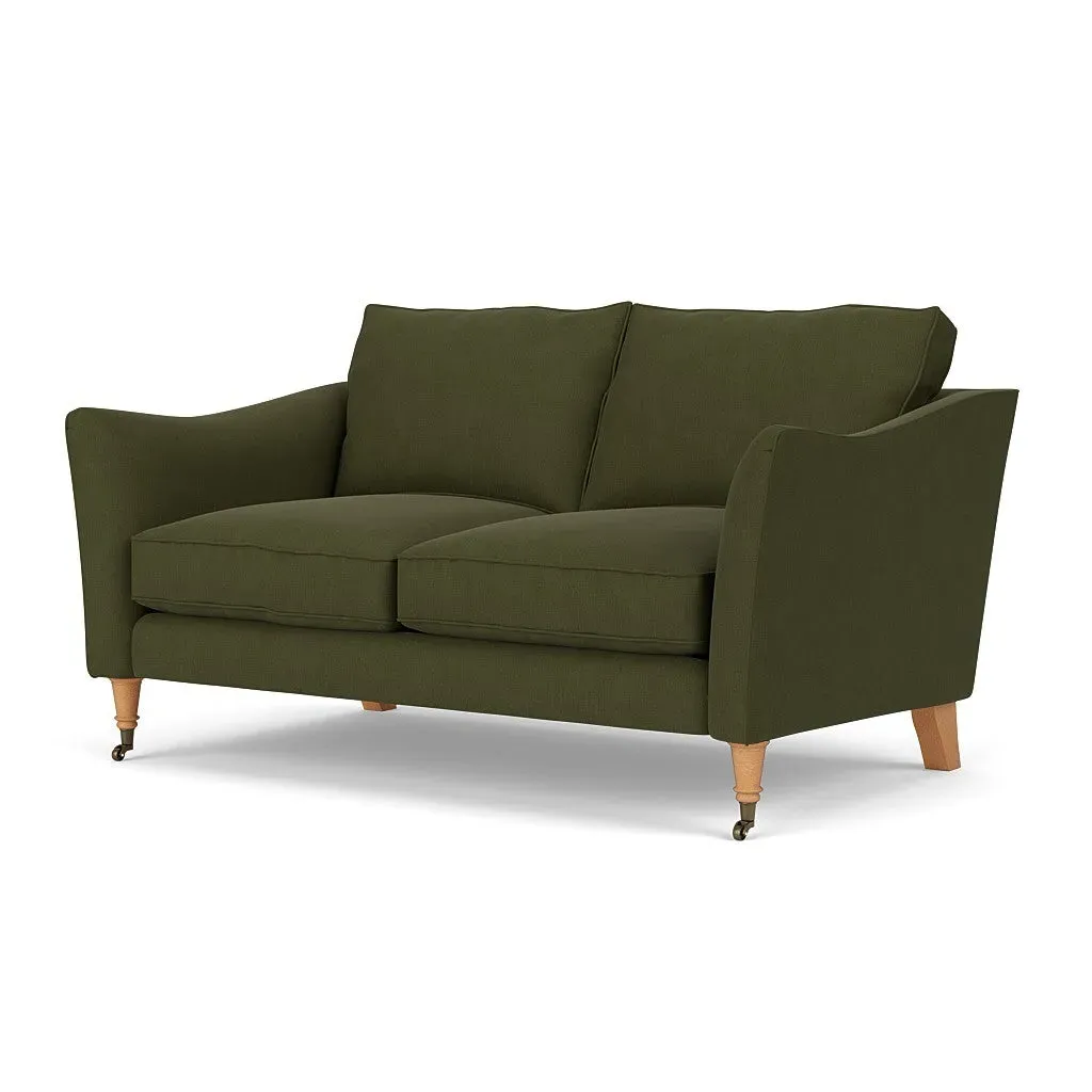 2-Seater Sofa - Forest Green, Linen Mix