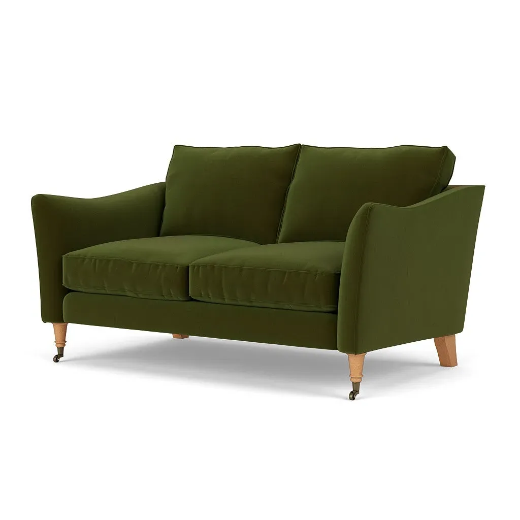 2-Seater Sofa - Forest Green, Velvet