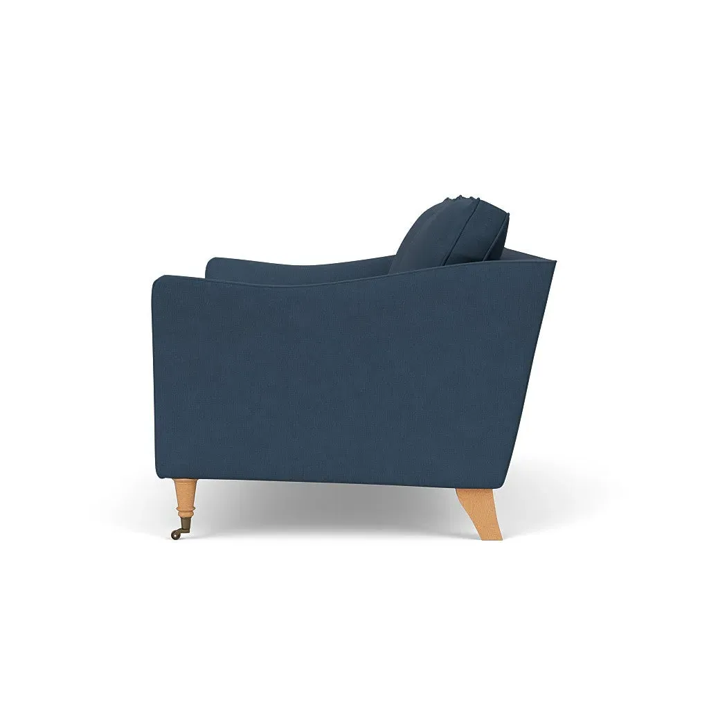 2-Seater Sofa - Indigo, Linen Mix