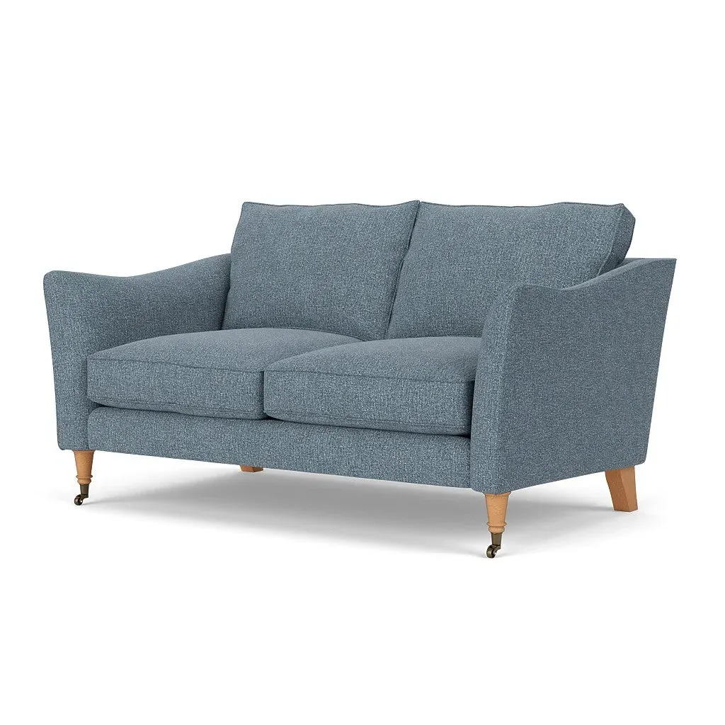 2-Seater Sofa - Mid Blue, Aquaclean Oxford