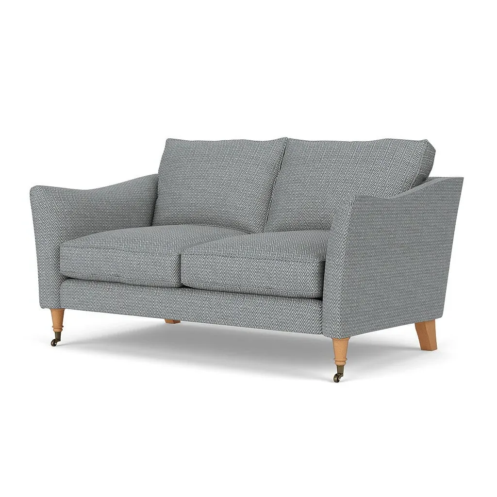 2-Seater Sofa - Navy, Herringbone Weave
