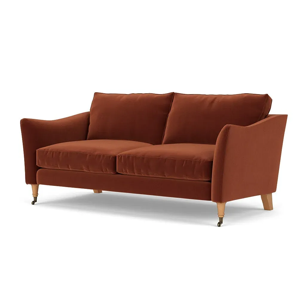 3-Seater Sofa - Brick, Matt Velvet