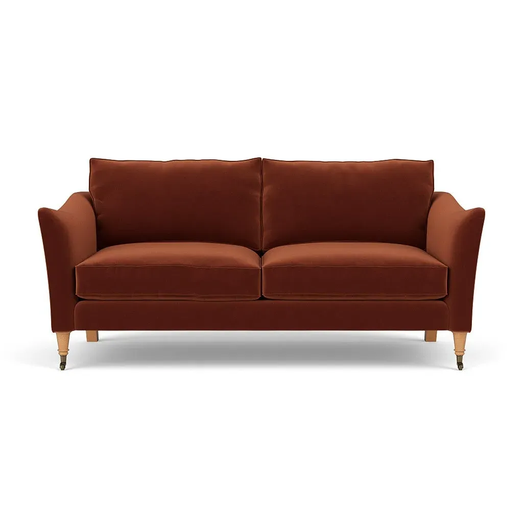 3-Seater Sofa - Brick, Matt Velvet