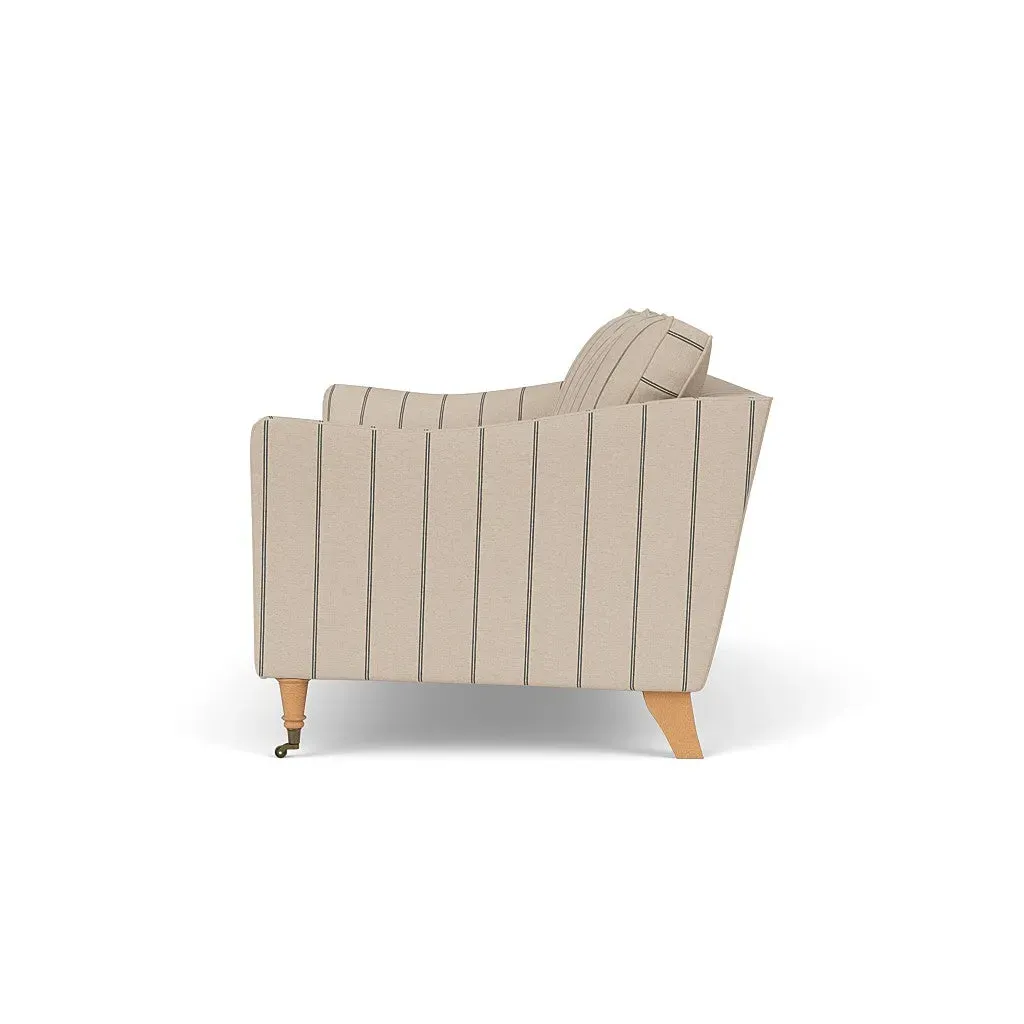 3-Seater Sofa - Charcoal, Compton Stripe