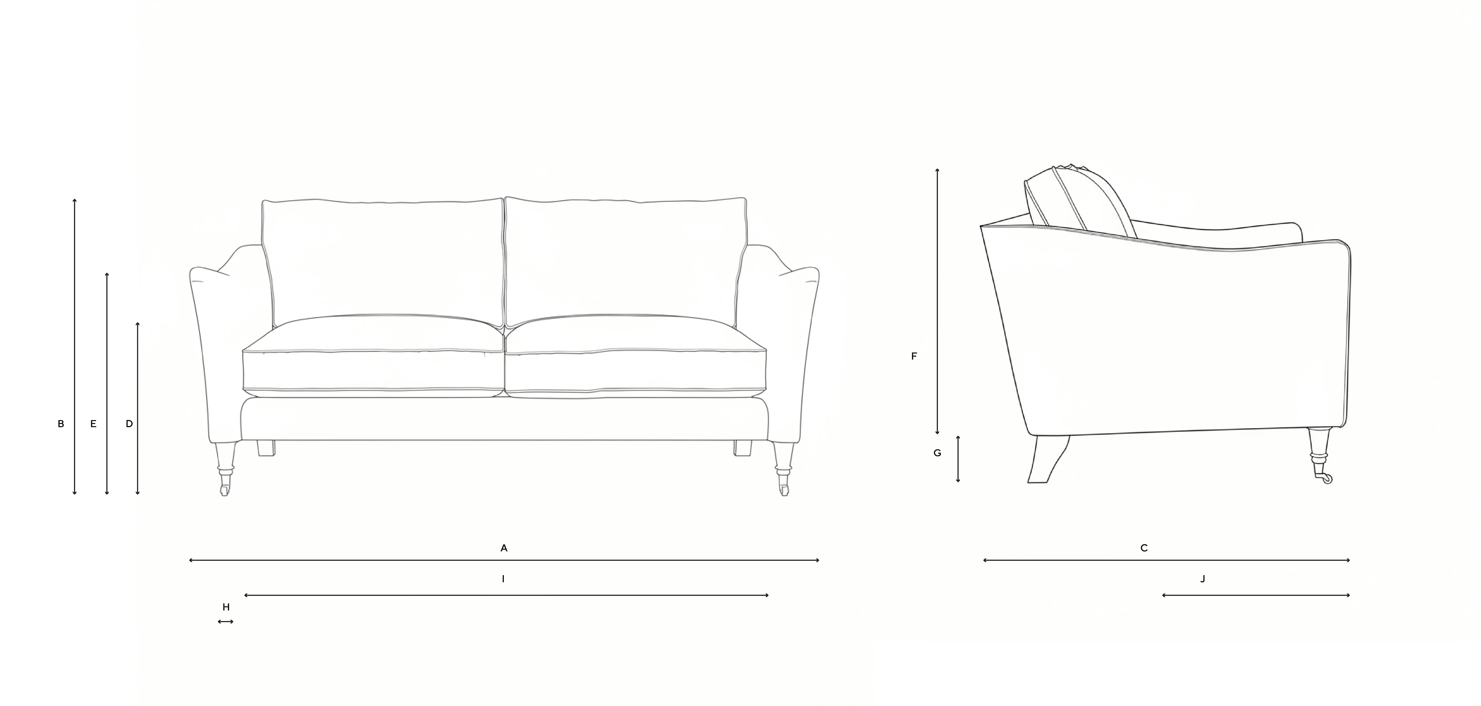 3-Seater Sofa - Charcoal, Compton Stripe