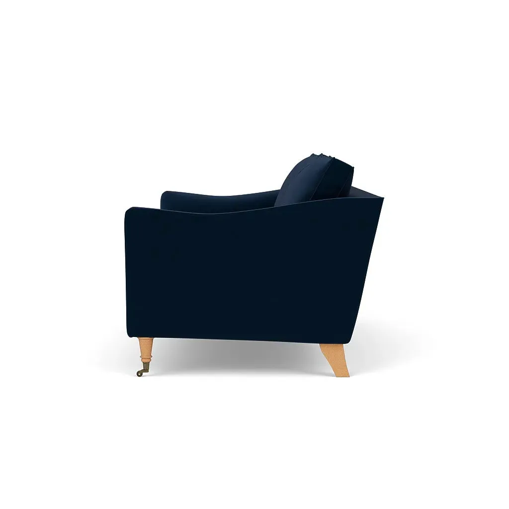 3-Seater Sofa - Deep Blue, Velvet