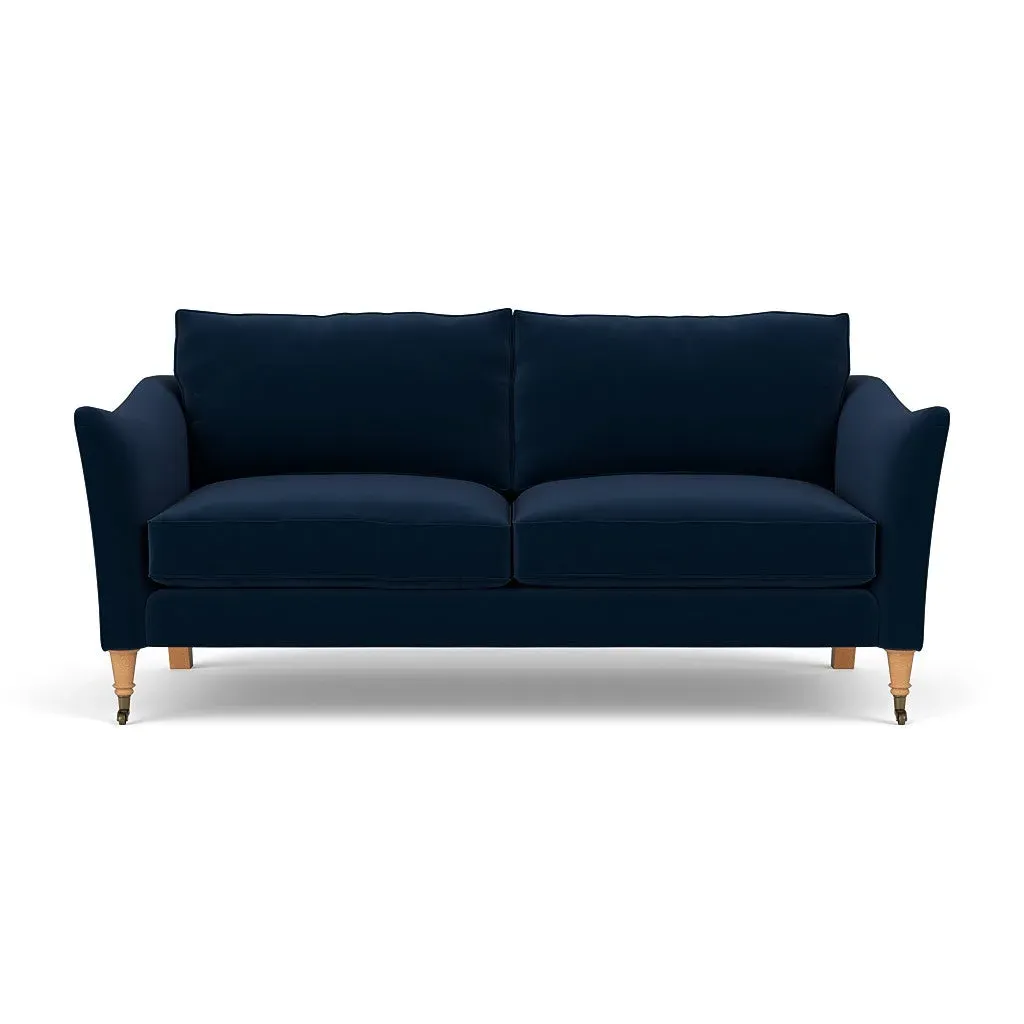 3-Seater Sofa - Deep Blue, Velvet
