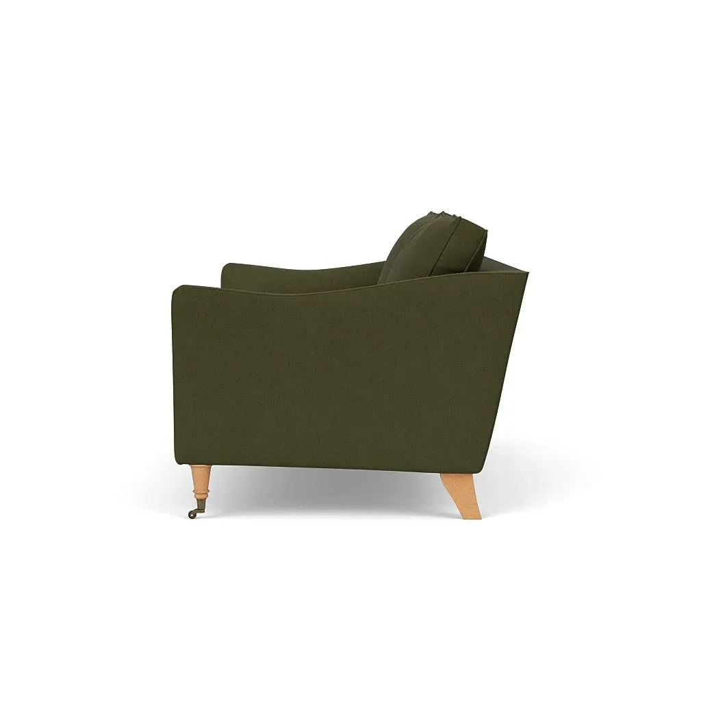 3-Seater Sofa - Forest Green, Linen Mix