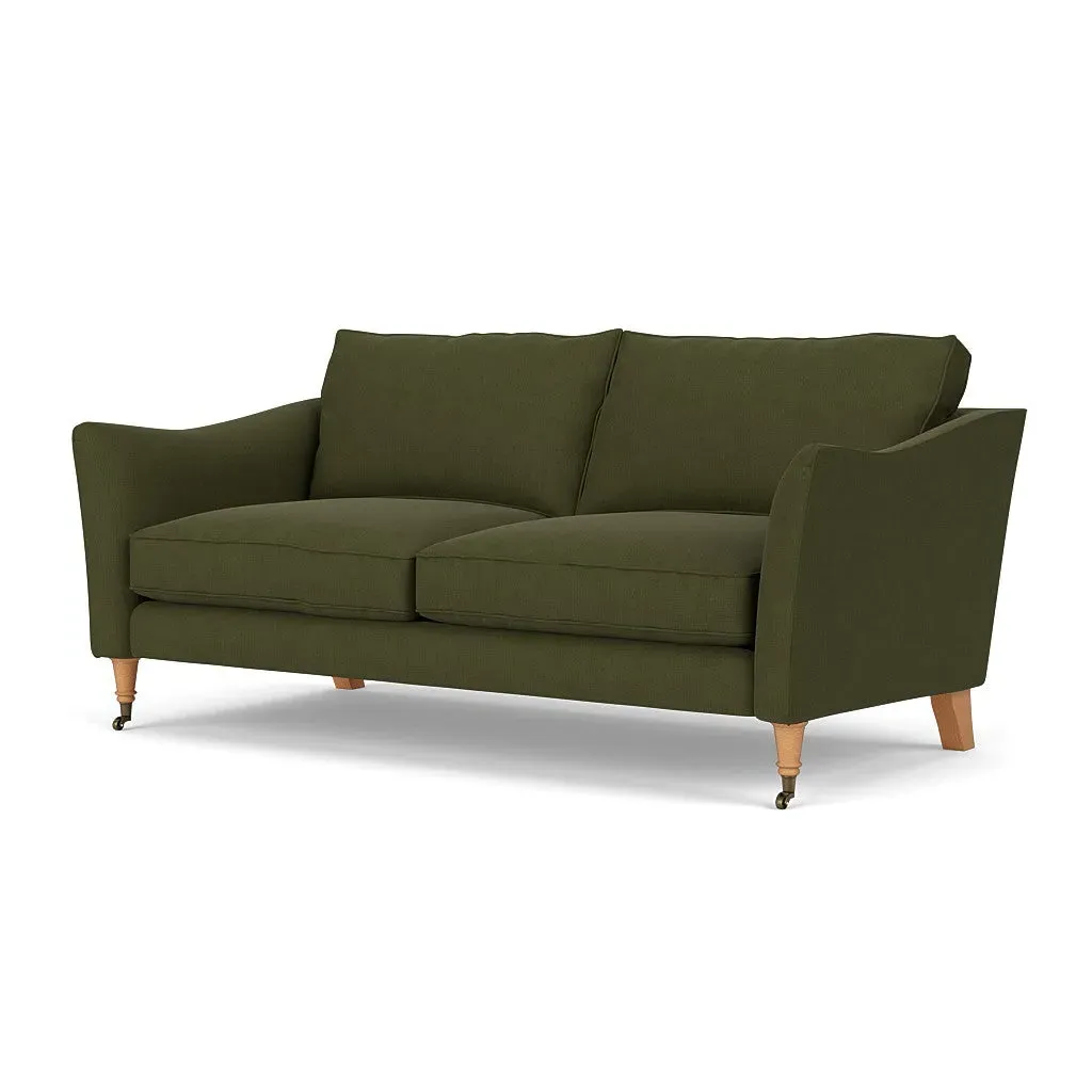 3-Seater Sofa - Forest Green, Linen Mix