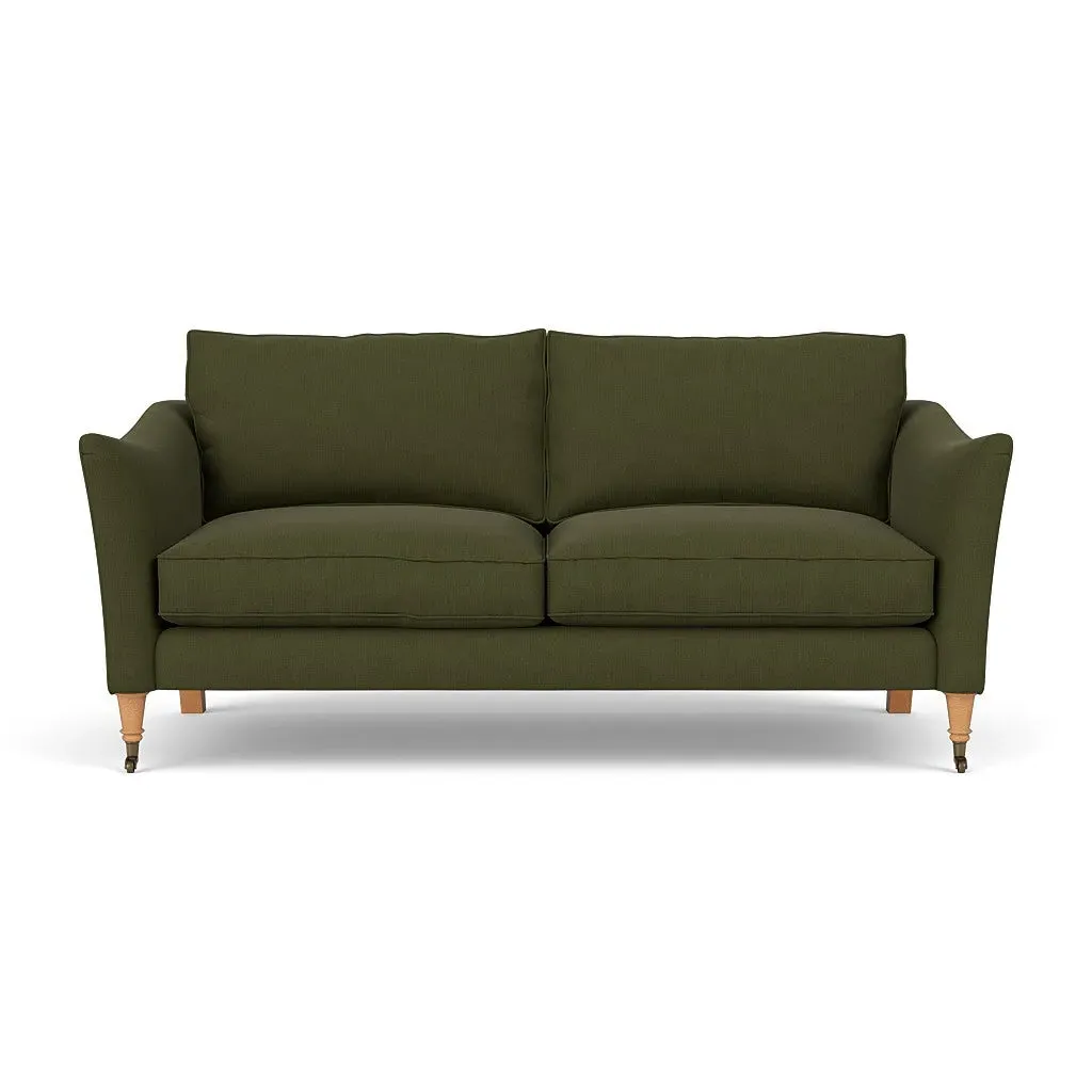3-Seater Sofa - Forest Green, Linen Mix