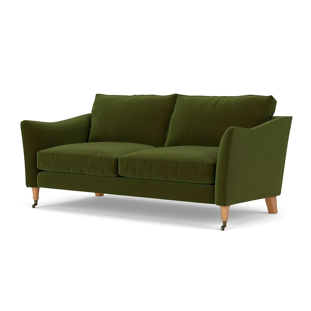 3-Seater Sofa - Forest Green, Velvet