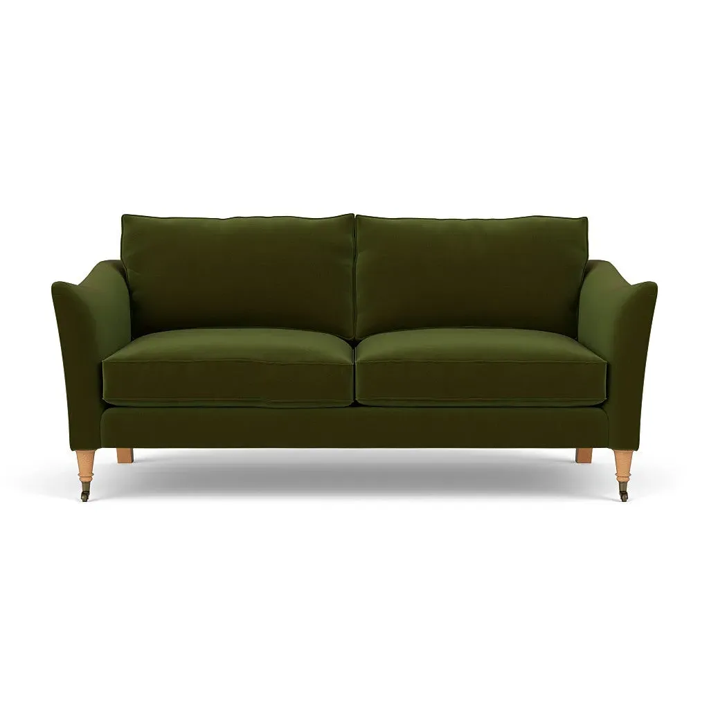 3-Seater Sofa - Forest Green, Velvet