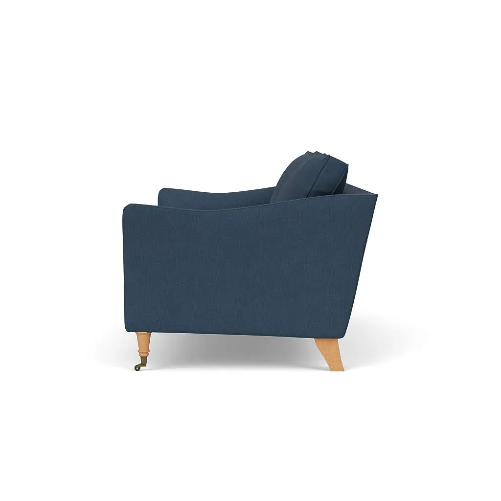 3-Seater Sofa - Indigo, Linen Mix