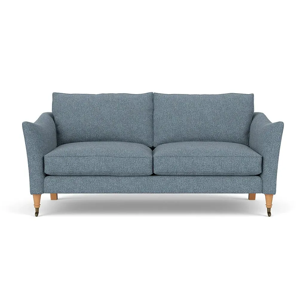 3-Seater Sofa - Mid Blue, Aquaclean Oxford