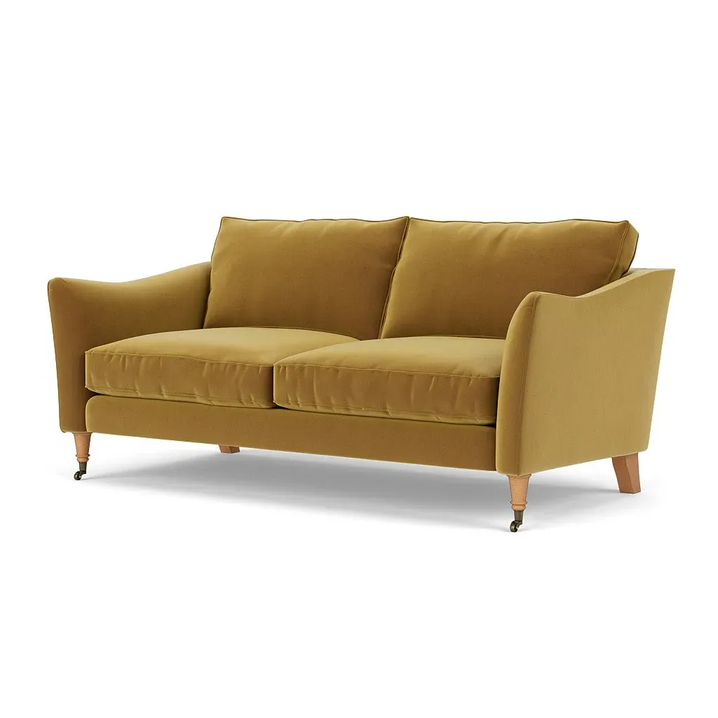 3-Seater Sofa - Mustard, Velvet