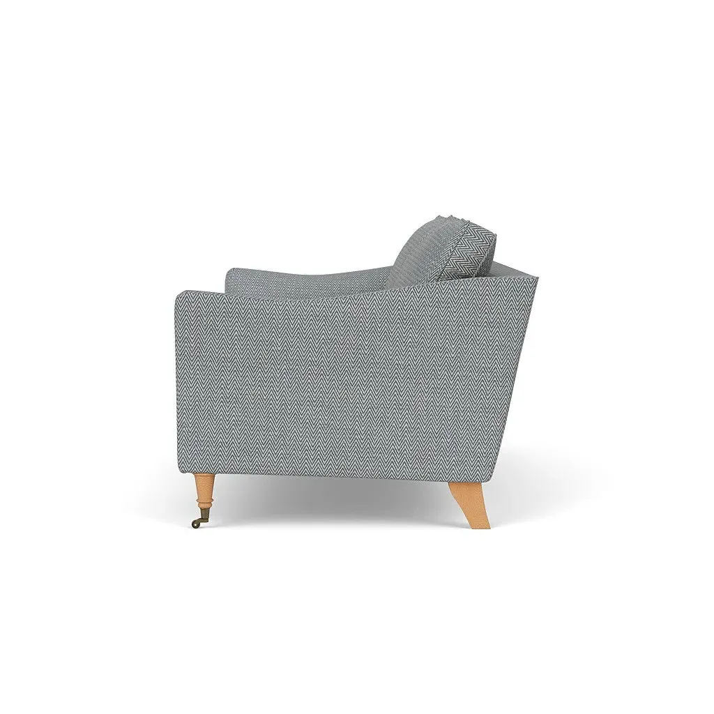 3-Seater Sofa - Navy, Herringbone Weave