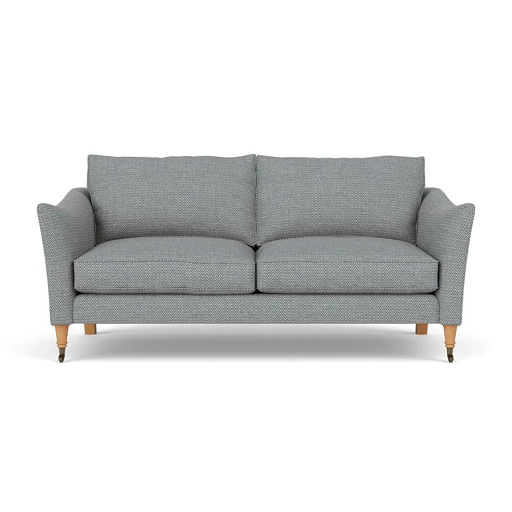 3-Seater Sofa - Navy, Herringbone Weave