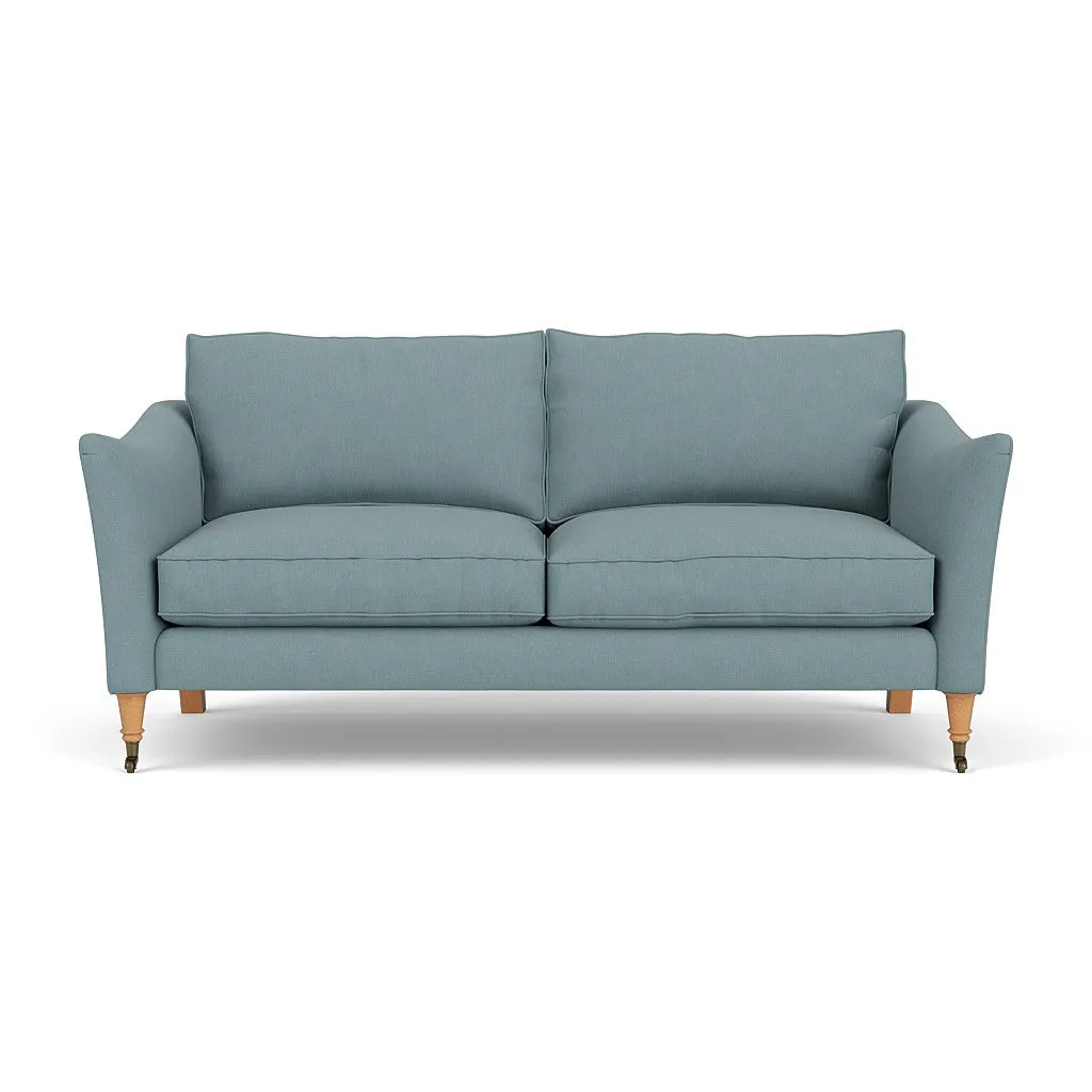 3-Seater Sofa - Sky Blue, Linen Mix