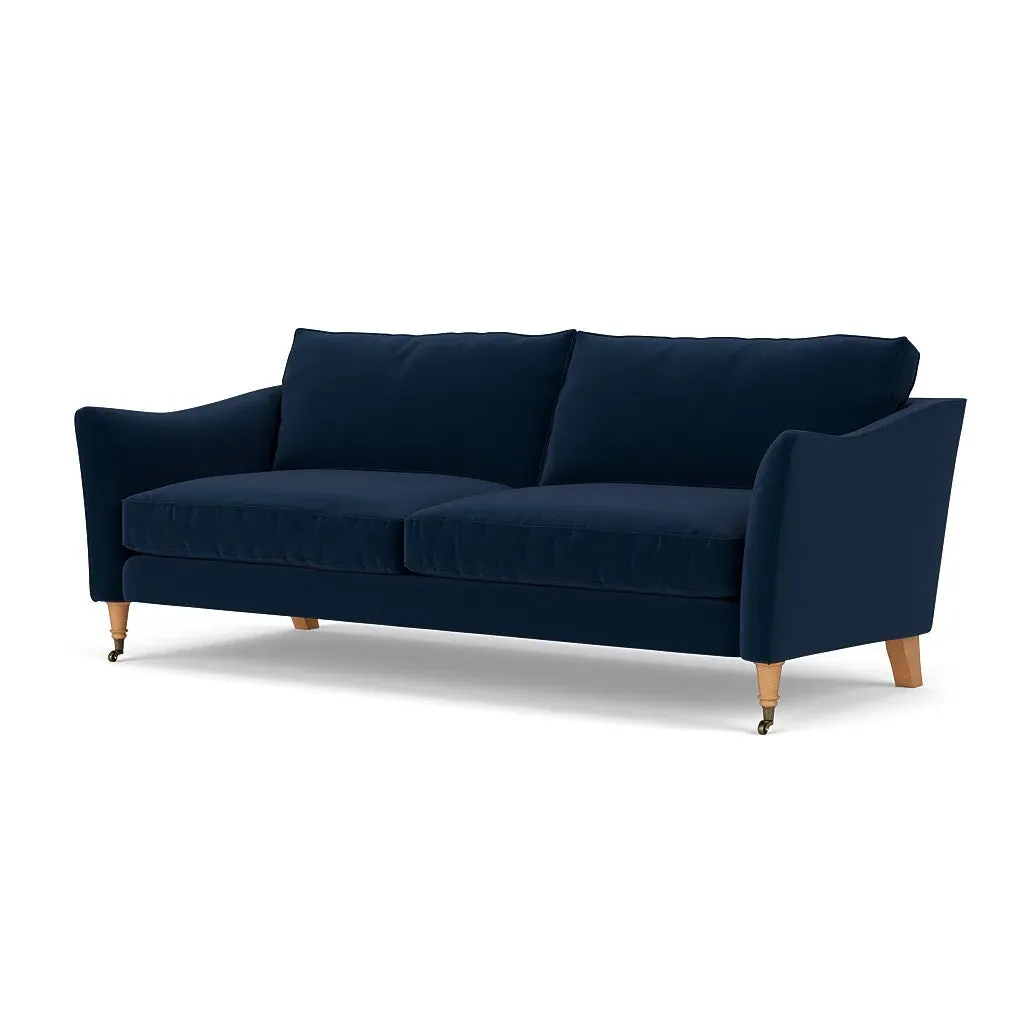 4-Seater Sofa - Deep Blue, Velvet
