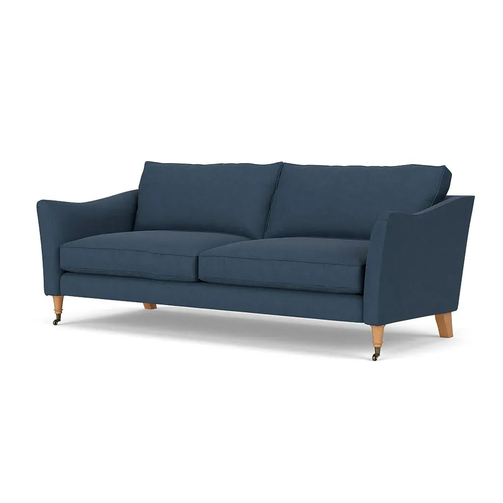 4-Seater Sofa - Indigo, Linen Mix