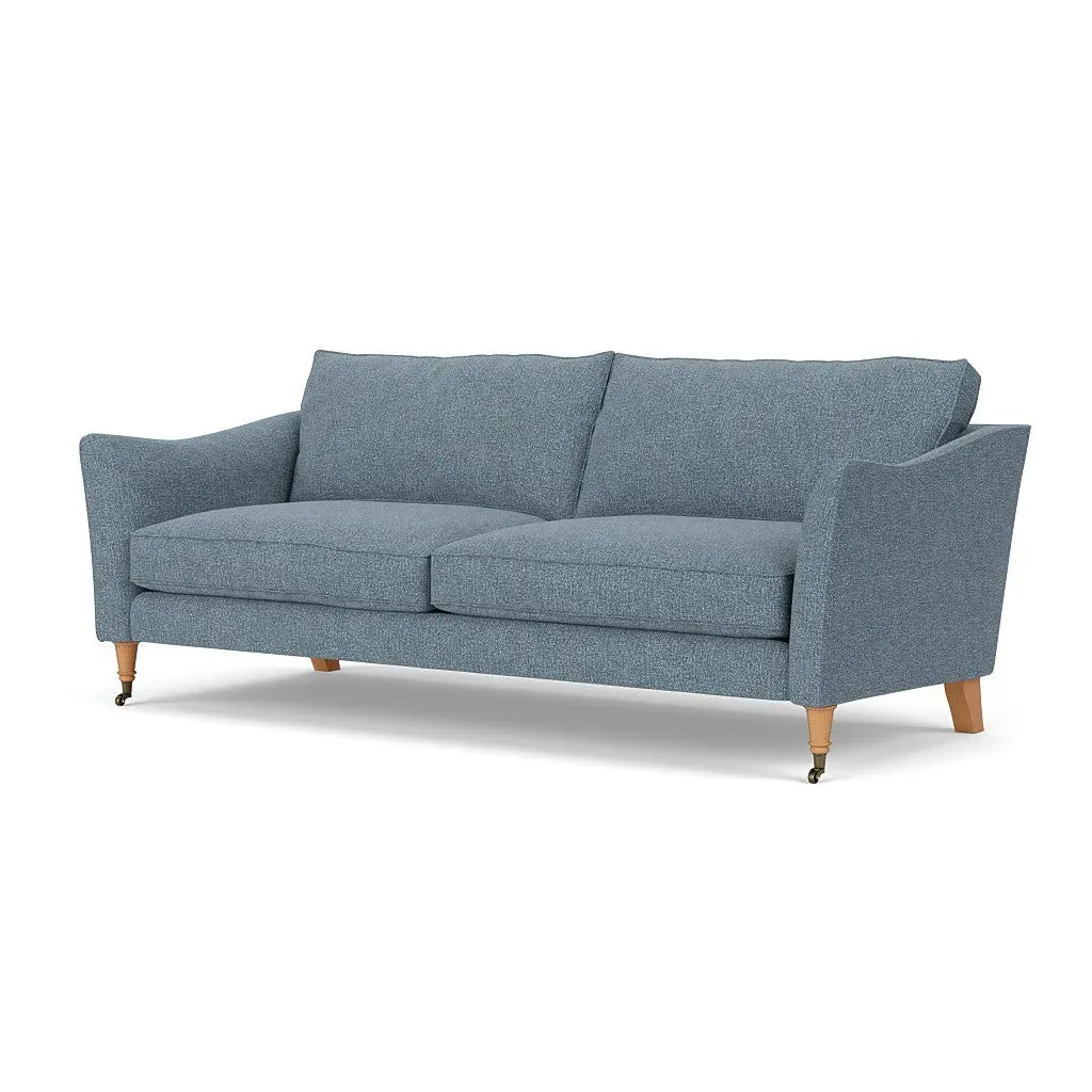 4-Seater Sofa - Mid Blue, Aquaclean Oxford