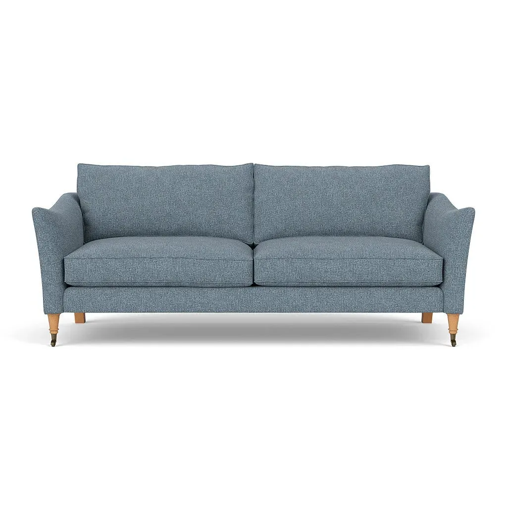 4-Seater Sofa - Mid Blue, Aquaclean Oxford