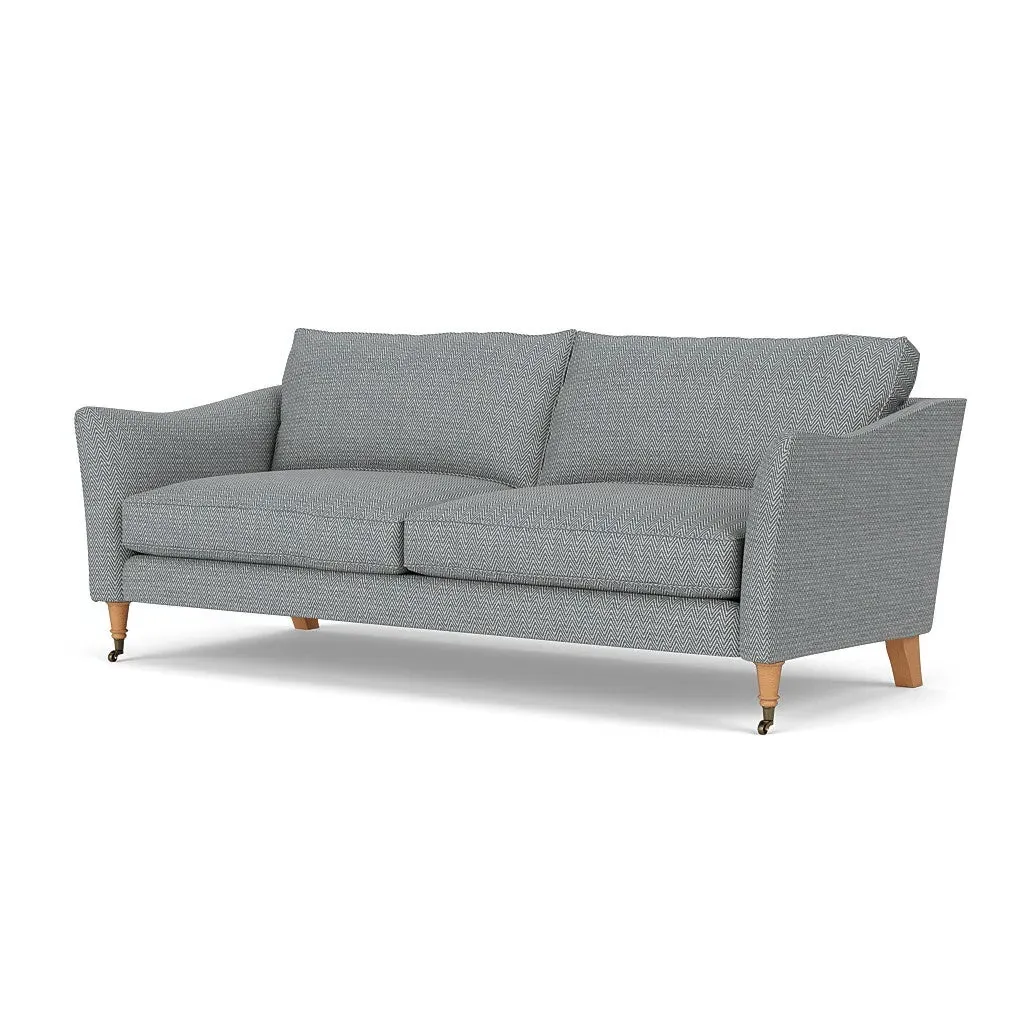 4-Seater Sofa - Navy, Herringbone Weave