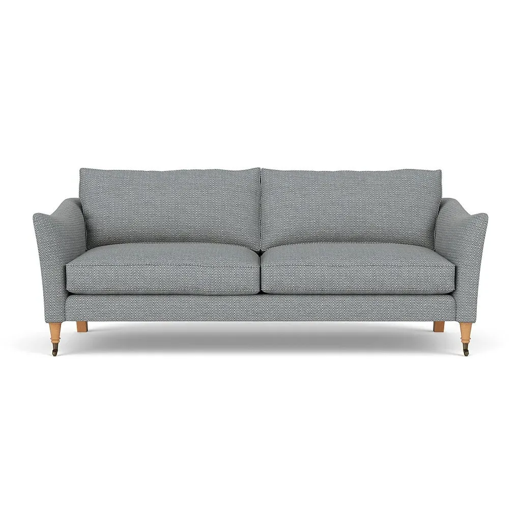 4-Seater Sofa - Navy, Herringbone Weave