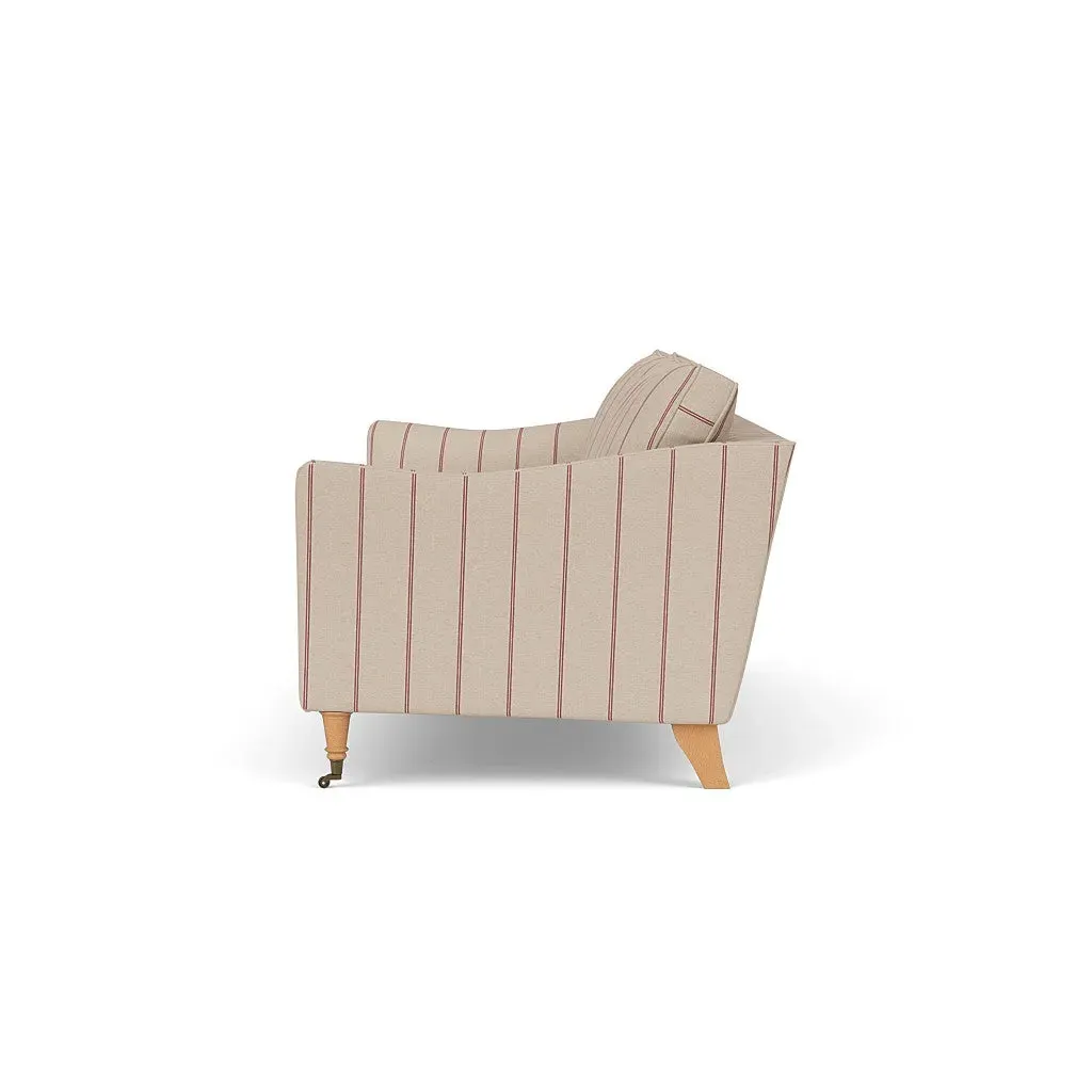 4-Seater Sofa - Raspberry, Compton Stripe