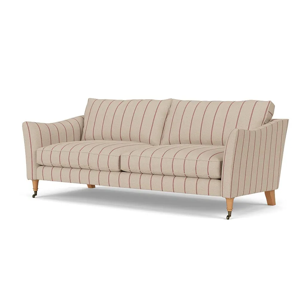 4-Seater Sofa - Raspberry, Compton Stripe