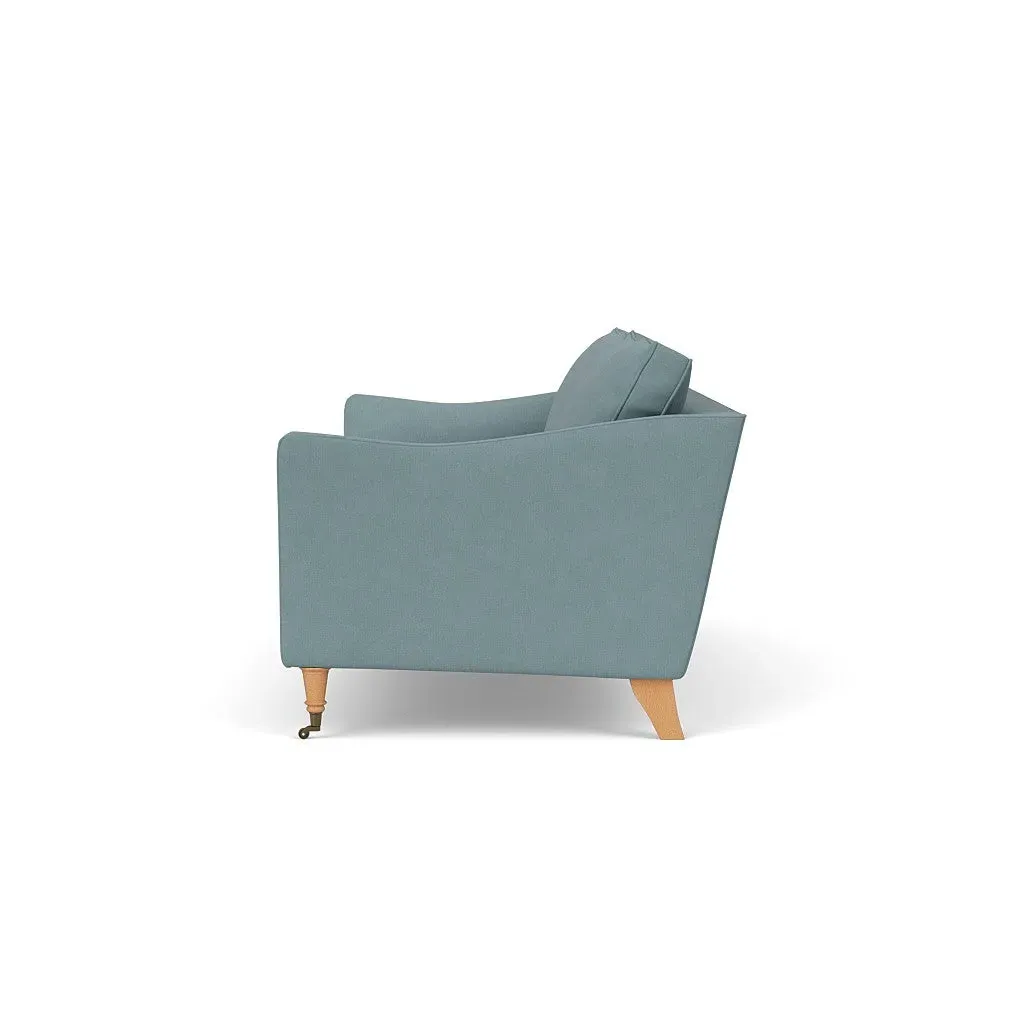4-Seater Sofa - Sky Blue, Linen Mix