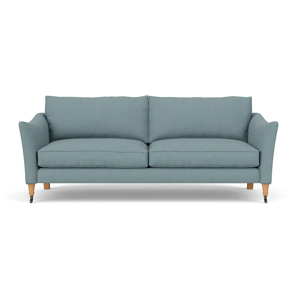 4-Seater Sofa - Sky Blue, Linen Mix