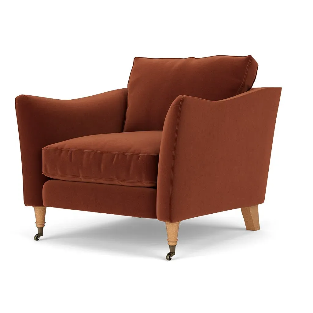 Armchair - Brick, Matt Velvet
