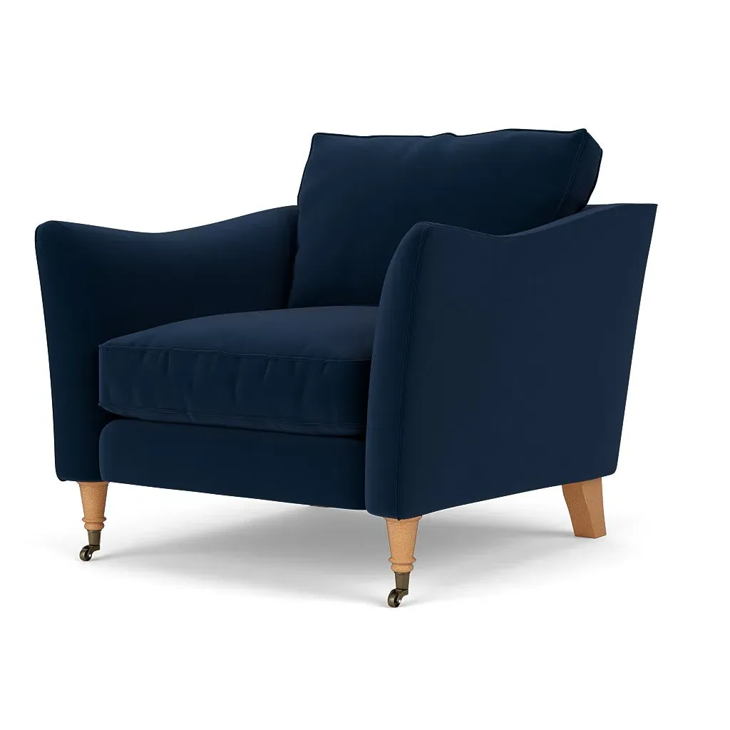 Armchair - Deep Blue, Matt Velvet