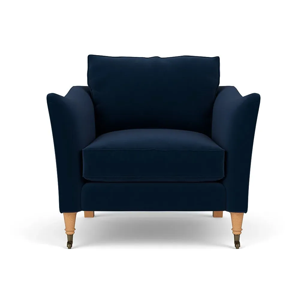 Armchair - Deep Blue, Matt Velvet