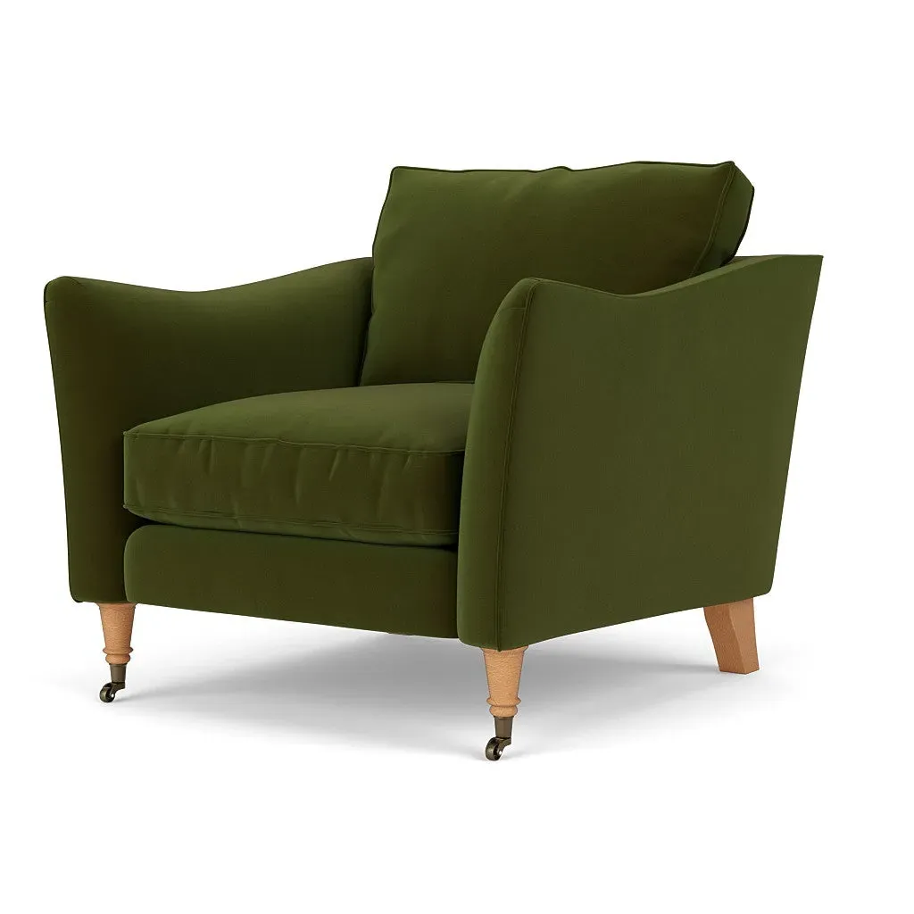 Armchair - Forest Green, Matt Velvet